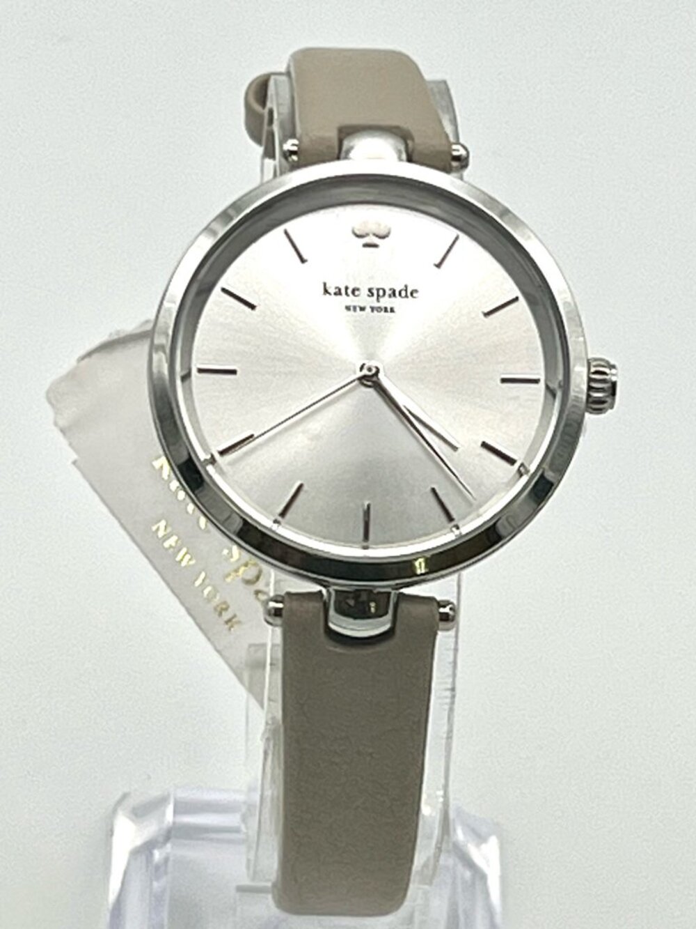 Kate Spade NWT Ladies Watch Silver and Beige Working New battery